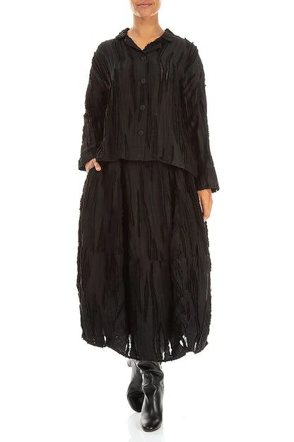 Black Fray Weave Jacket