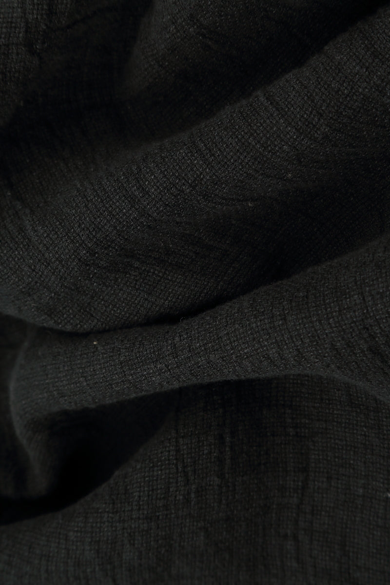 Schwarze melierte Leinenhose