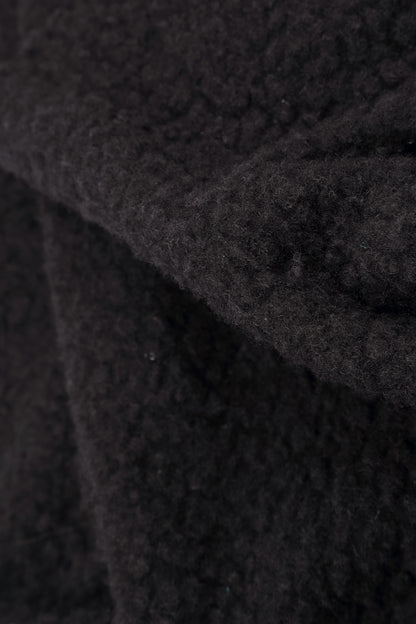 Black Plush Wool Cotton Tunic