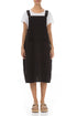 Black Linen Dungaree Dress 1
