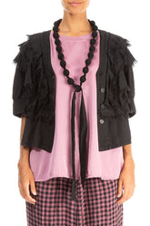 Black Silk Bead Necklace 1