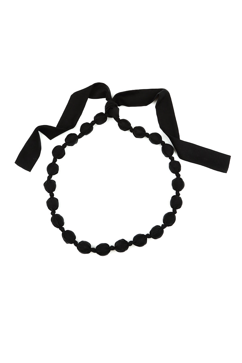 Black Silk Bead Necklace 4