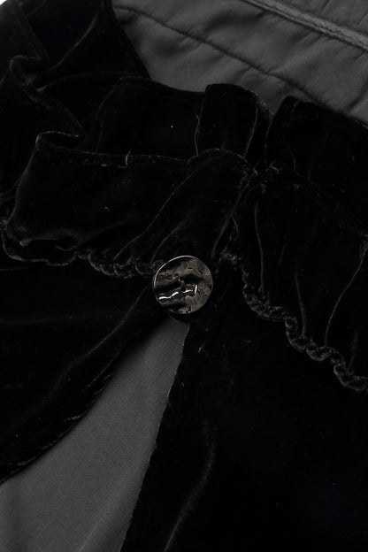 Black Silk Velvet Waistcoat