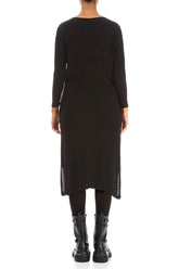 Black Silk Viscose Shift Dress 2