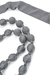 Black Silver Silk Bead Necklace 5