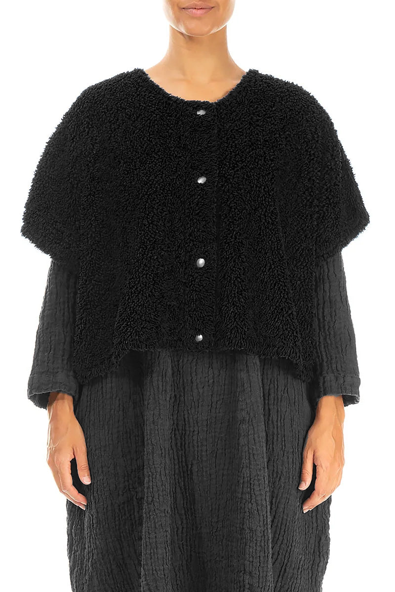Schwarze Teddy-Baumwollweste