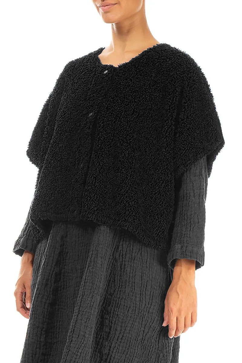 Schwarze Teddy-Baumwollweste