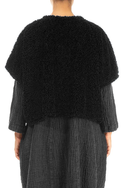 Schwarze Teddy-Baumwollweste