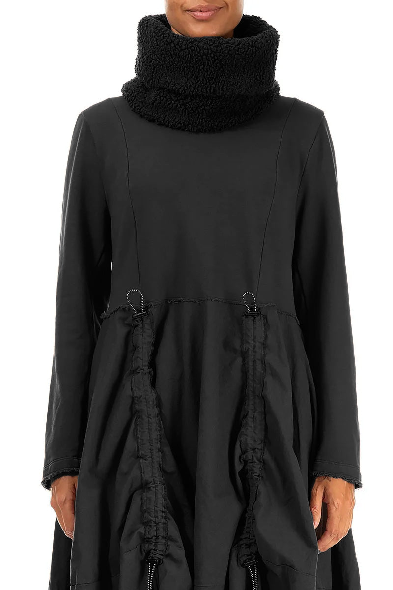 Black Teddy Cotton Infinity Scarf