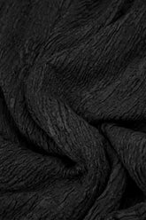 Black Textured Silk Linen Pencil Skirt 4