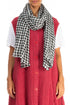 Black & White Check Linen Scarf 1