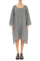Black & White Check Linen Tunic Dress 1
