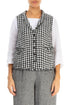 Black & White Check Linen Vest 1