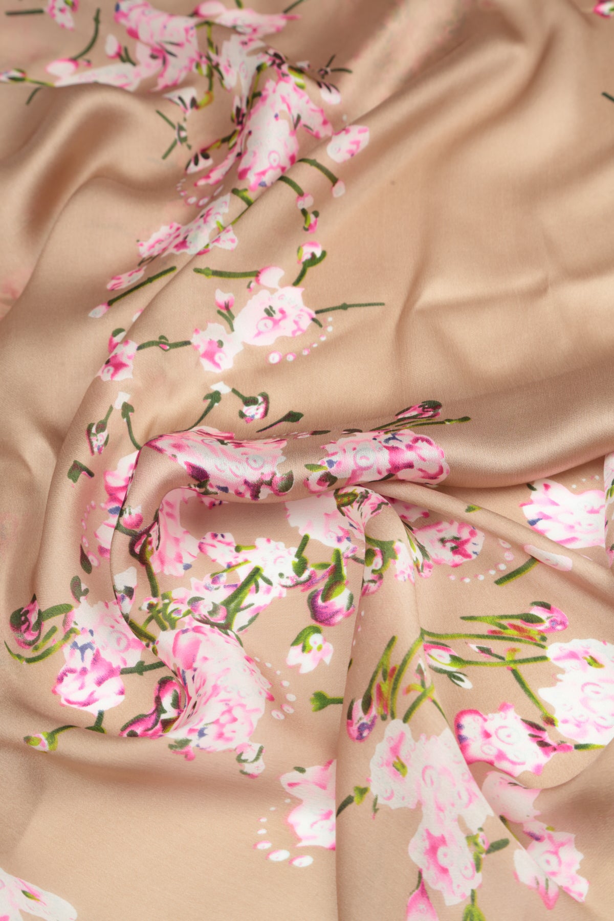 Blossom Beige Silk Scarf 6