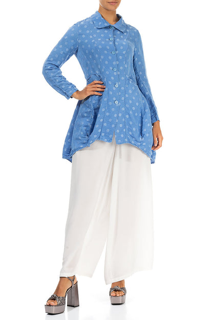 Cornflower Balloon Silk Linen Jacket 4