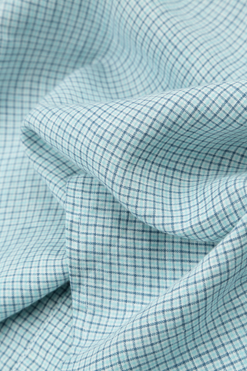 Blue Check Linen Scarf 4