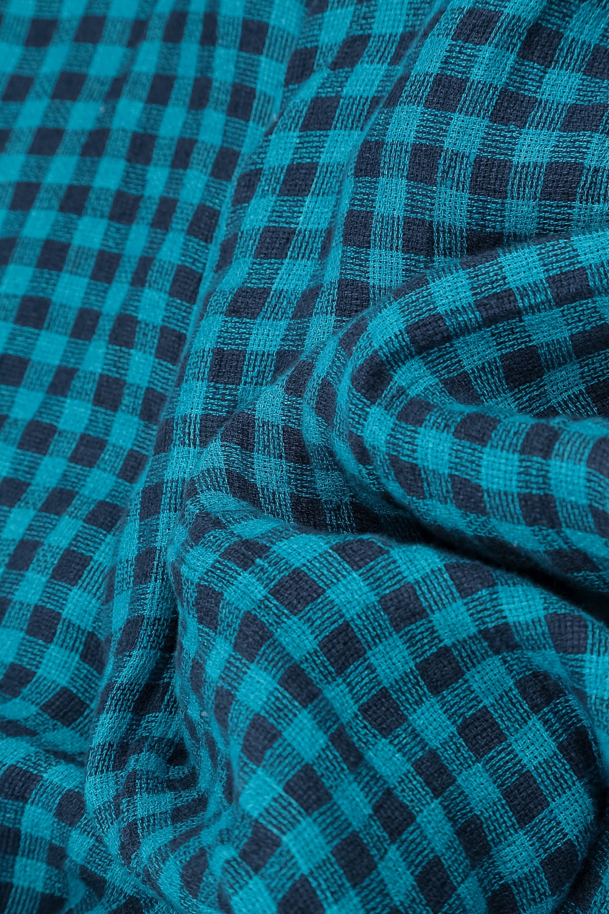 Blue Check Linen Tunic Dress