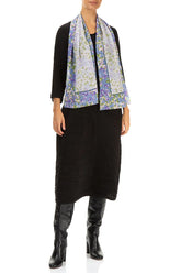 Blue Meadow Floral Silk Scarf 2