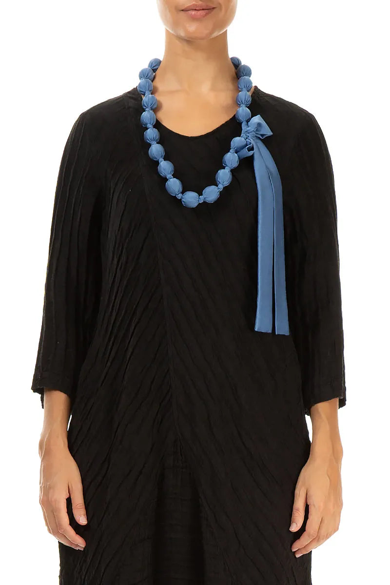 Blue Nova Silk Bead Necklace 1