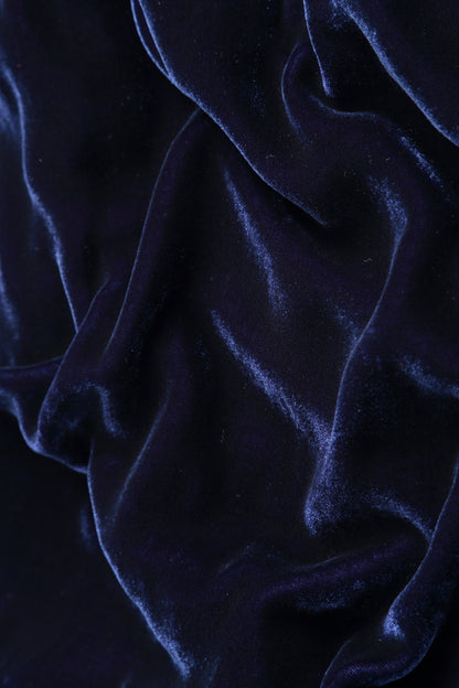 Blue Violet Silk Velvet Shift Dress 5