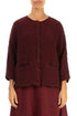 Bordeaux Mélange Linen Jacket Blouse 1