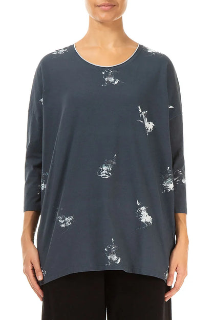 Boxy Abstract Cotton Blouse