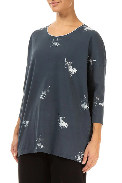 Boxy Abstract Cotton Blouse