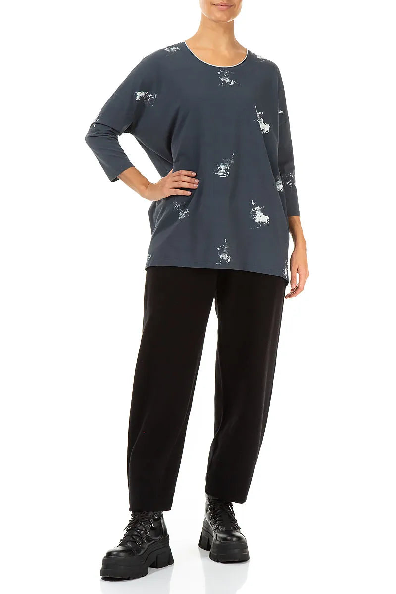 Boxy Abstract Cotton Blouse