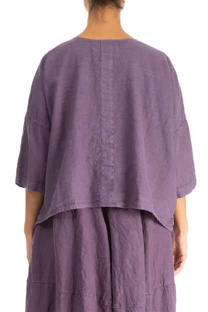 Veste trapèze en lin Améthyste