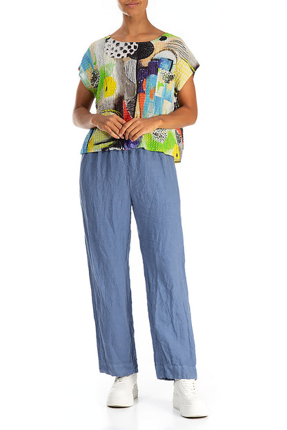 Boxy Artmaze Textured Silk Blouse 4