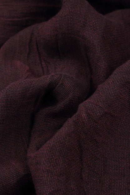Kastenförmige Leinenbluse in Aubergine-Mélange