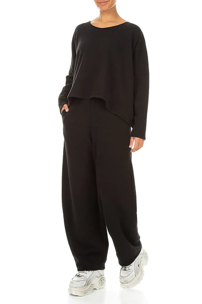 Boxy Black Cashmere Cotton Jumper 4