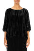 Boxy Black Crumpled Silk Velvet Blouse 1