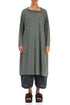 Boxy Bubble Décor Grey Sage Linen Jersey Dress 1