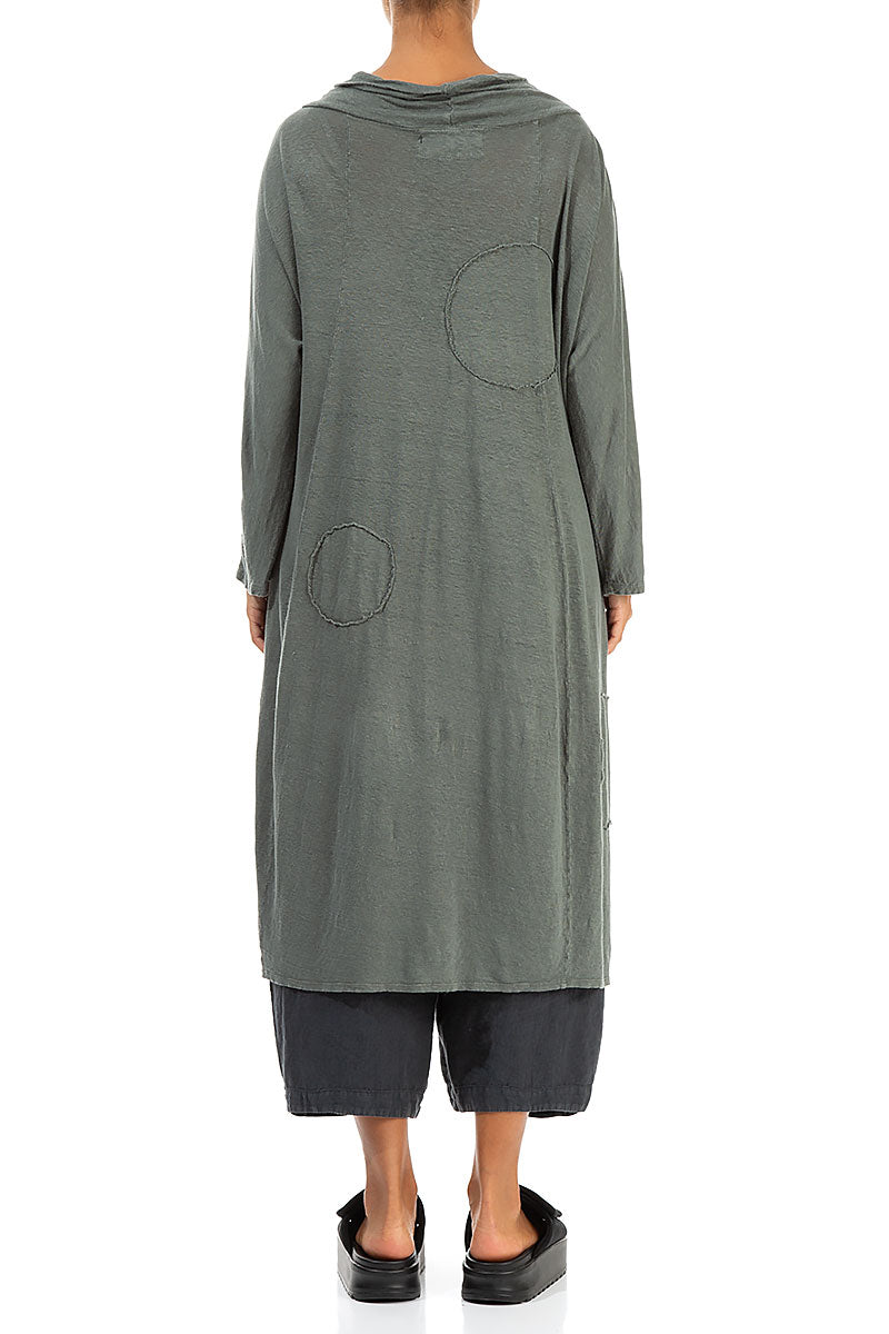 Boxy Bubble Décor Grey Sage Linen Jersey Dress 2