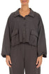 Boxy Charcoal French Terry Cotton Jacket 1