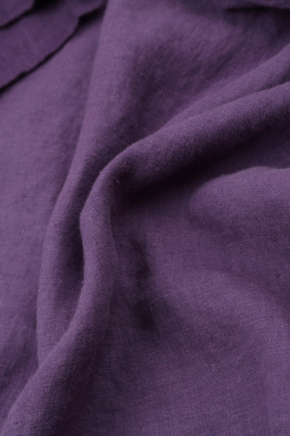 Boxy Cowl Neck Purple Linen Blouse 5