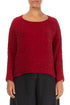 Boxy Crinkled Red Silk Blouse 1