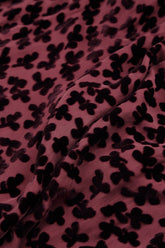 Boxy Devoré Petals Maroon Silk Velvet Blouse 5