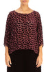 Boxy Devoré Petals Maroon Silk Velvet Blouse 1