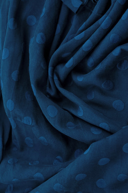 Boxy Dotty Royal Blue Silk Blouse 5