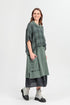 Boxy Large Check Sage Gauze Linen Blouse 1