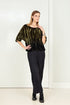 Boxy Olive Silk Velvet Ombré Blouse 6