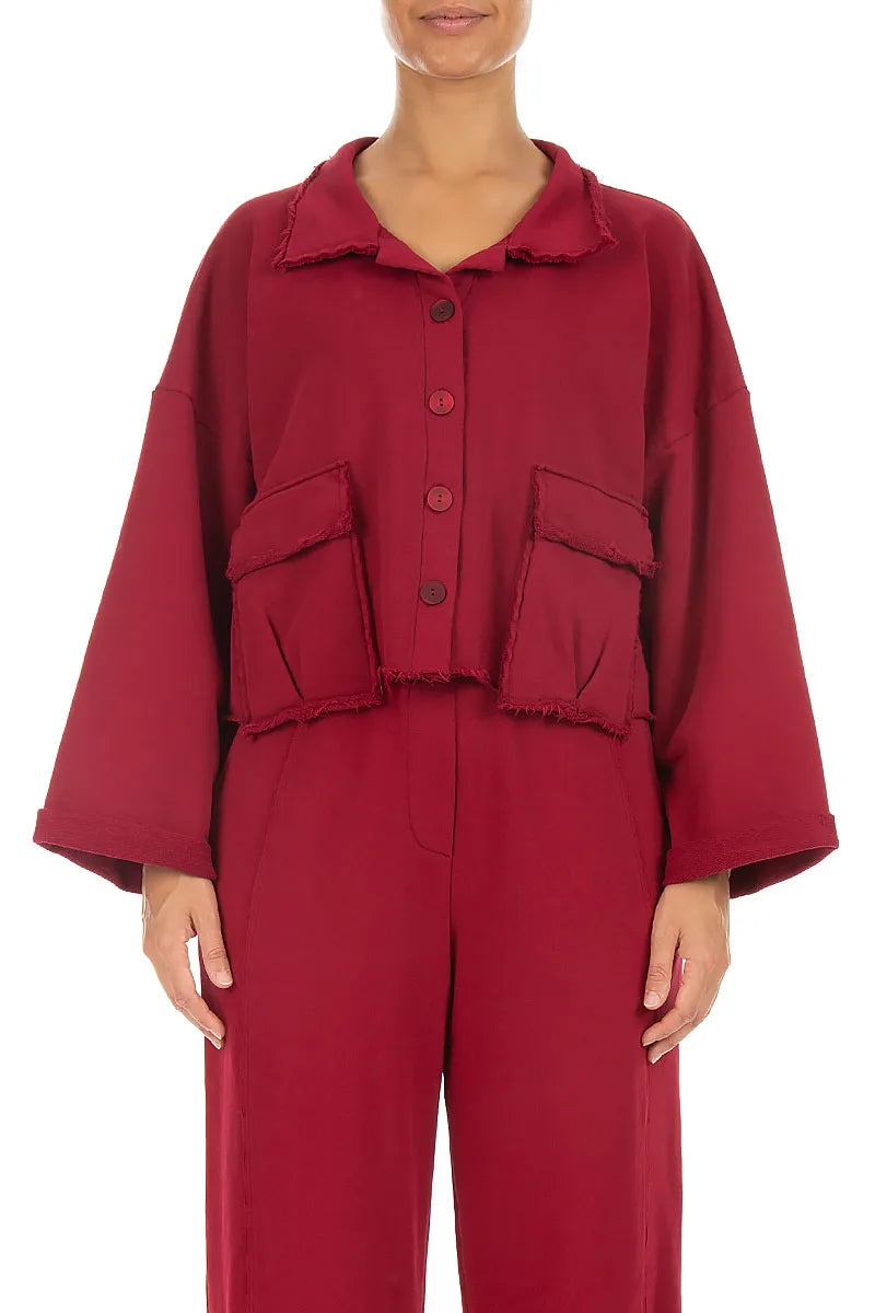Boxy Ruby French Terry Cotton Jacket 1