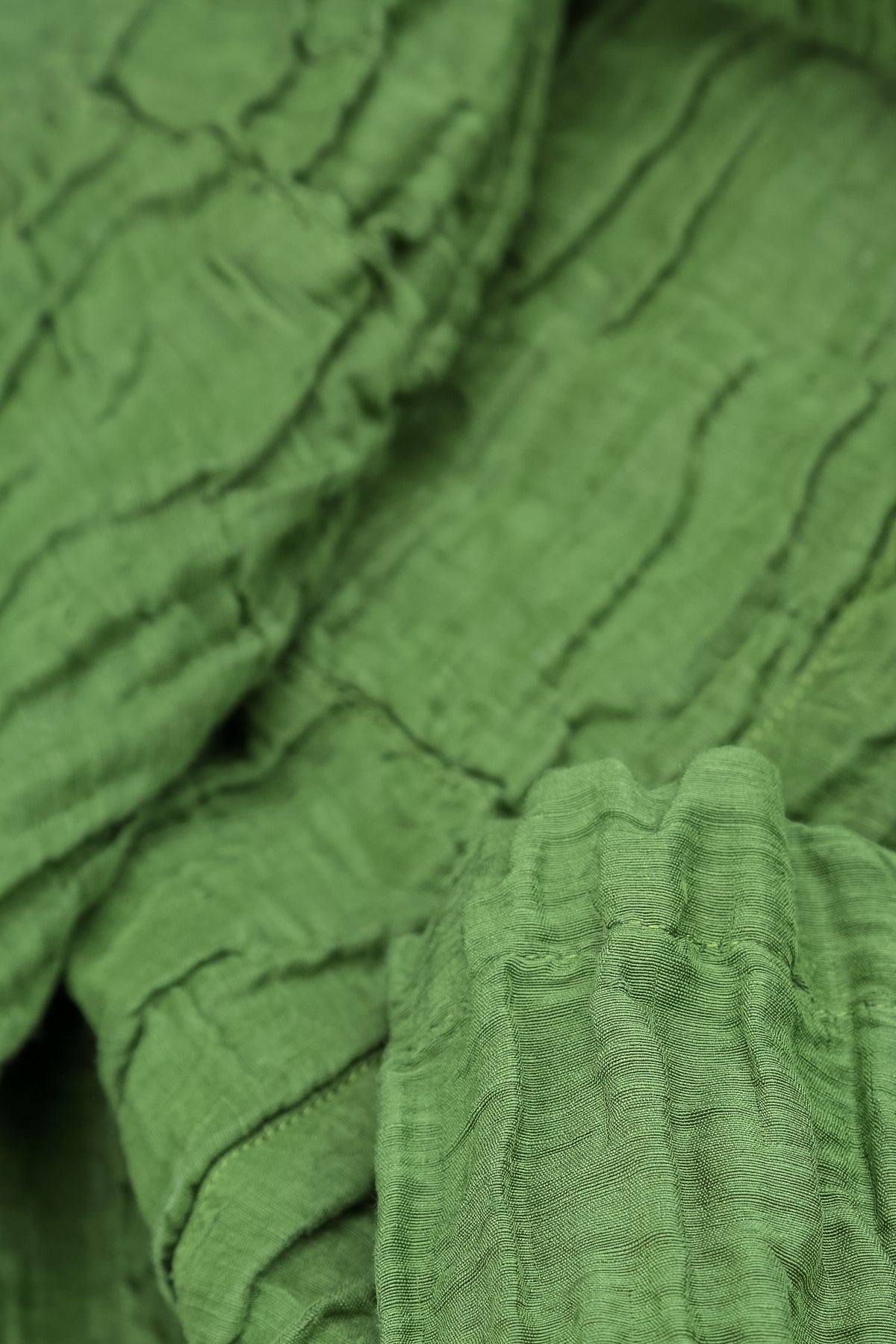 Blouses amples en soie et Lin Froissé vert trèfle