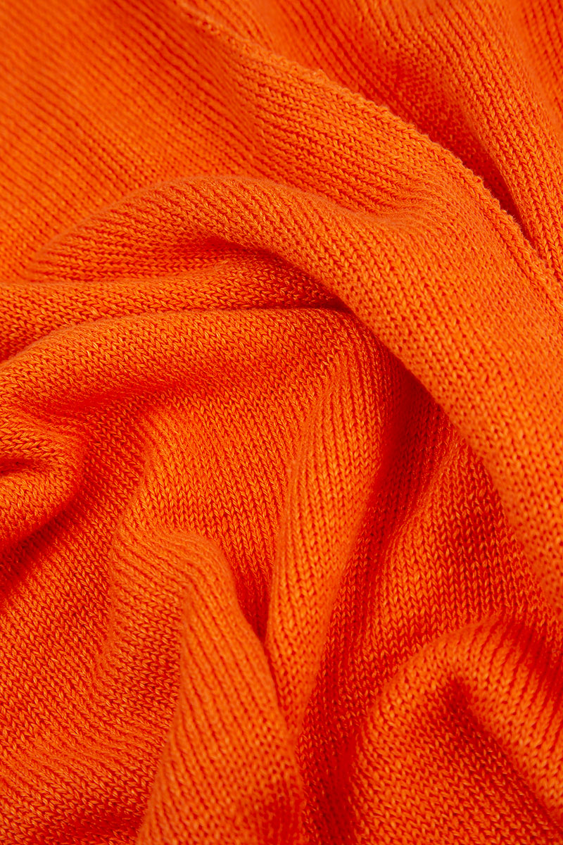 Boxy Spiced Orange Linen Cardigan
