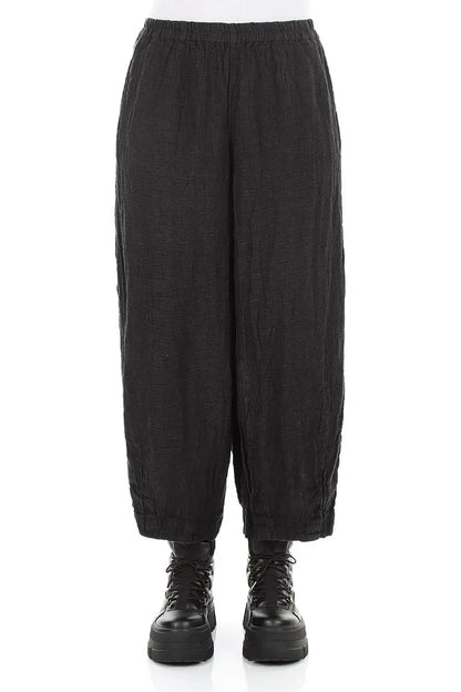 Bubble Charcoal Mélange Linen Trousers