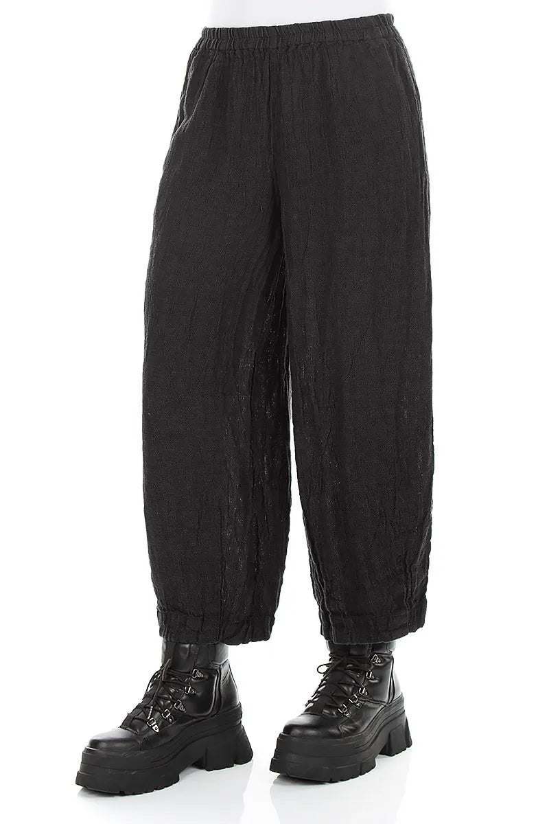 Bubble Charcoal Mélange Linen Trousers