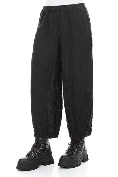 Bubble Charcoal Mélange Linen Trousers