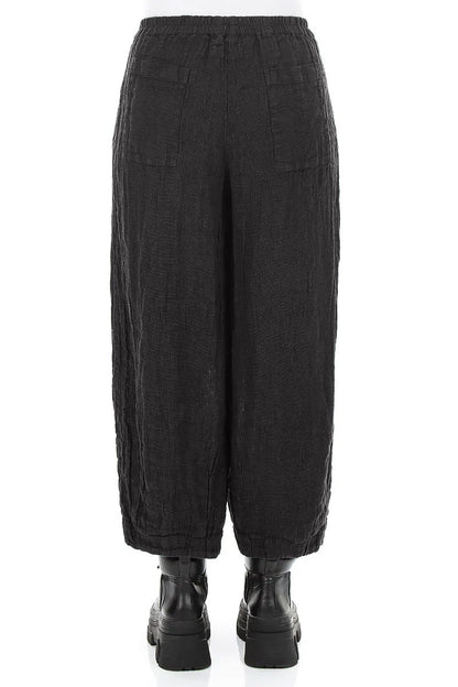 Bubble Charcoal Mélange Linen Trousers